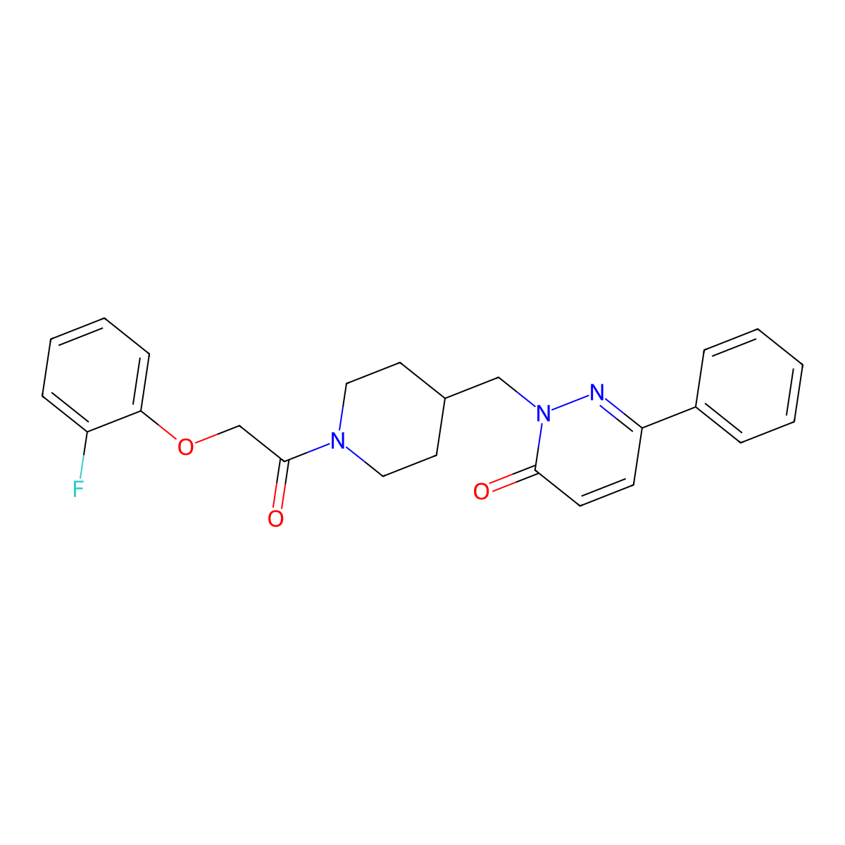 2-({1-[2-(2-Fluorophenoxy)acetyl]piperidin-4-yl}methyl)-6-phenyl-2,3-dihydropyridazin-3-one molecular structure, CAS 2097928-16-8