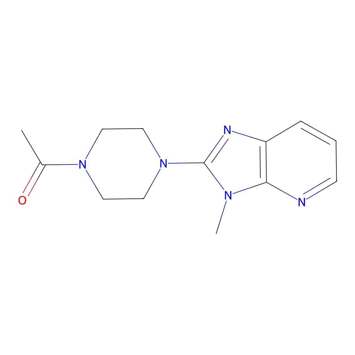 1-(4-{3-methyl-3H-imidazo[4,5-b]pyridin-2-yl}piperazin-1-yl)ethan-1-one molecular structure, CAS 2097928-19-1