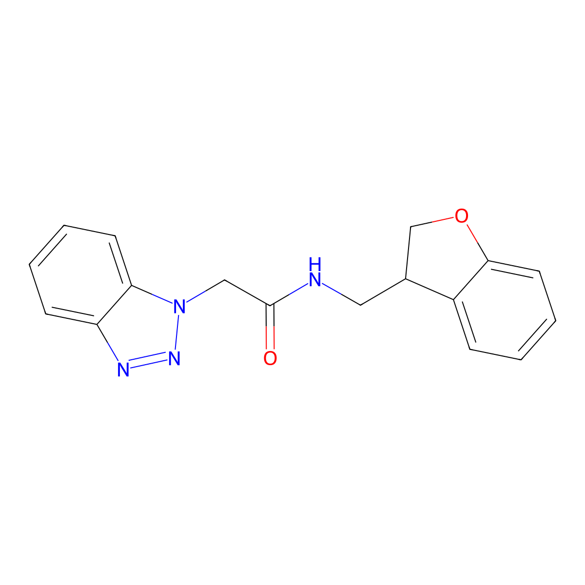 2-(1H-1,2,3-benzotriazol-1-yl)-N-[(2,3-dihydro-1-benzofuran-3-yl)methyl]acetamide molecular structure, CAS 2097928-20-4