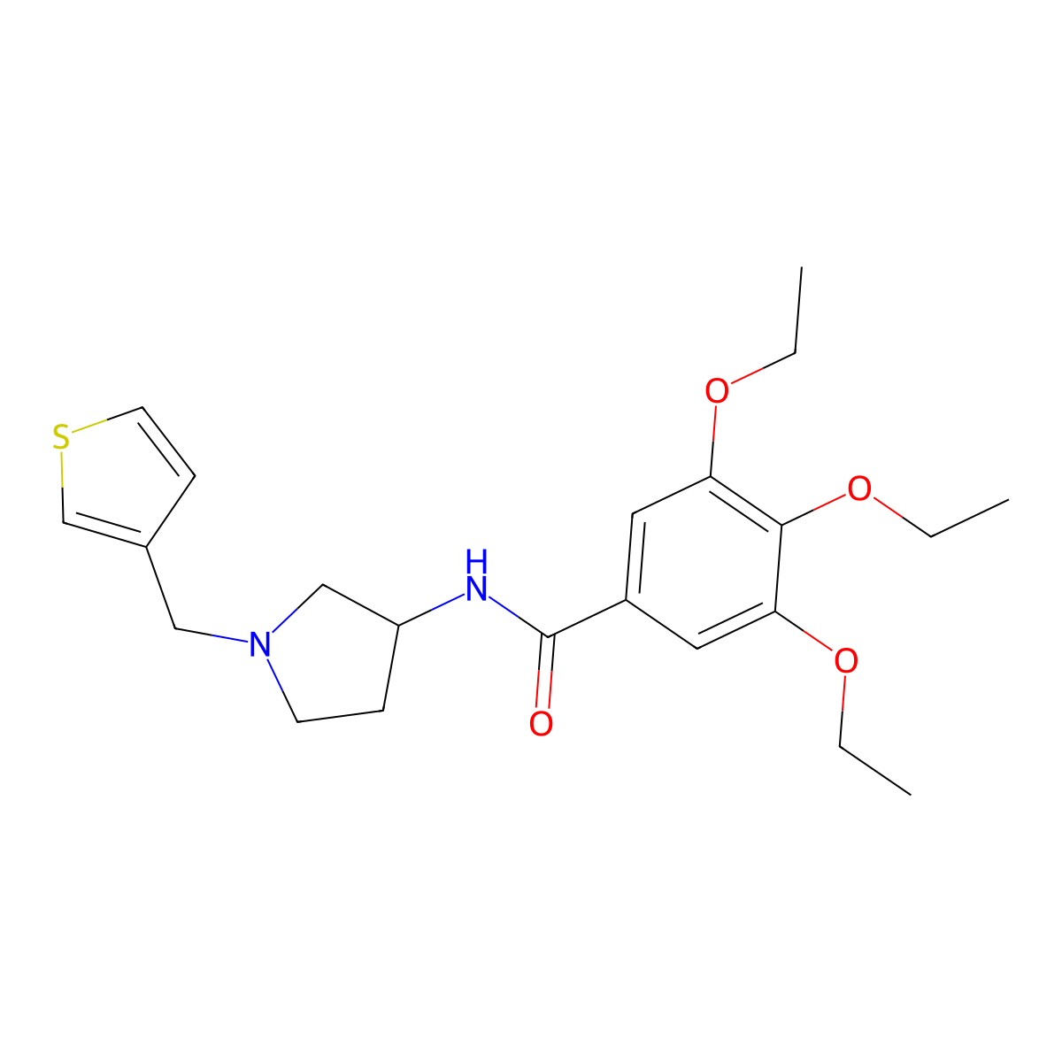 3,4,5-triethoxy-N-{1-[(thiophen-3-yl)methyl]pyrrolidin-3-yl}benzamide molecular structure, CAS 2097928-38-4