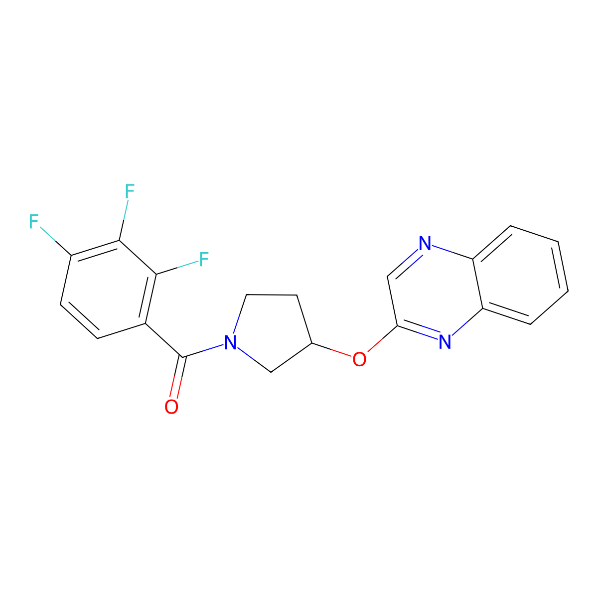 2-{[1-(2,3,4-Trifluorobenzoyl)pyrrolidin-3-yl]oxy}quinoxaline molecular structure, CAS 2097928-41-9