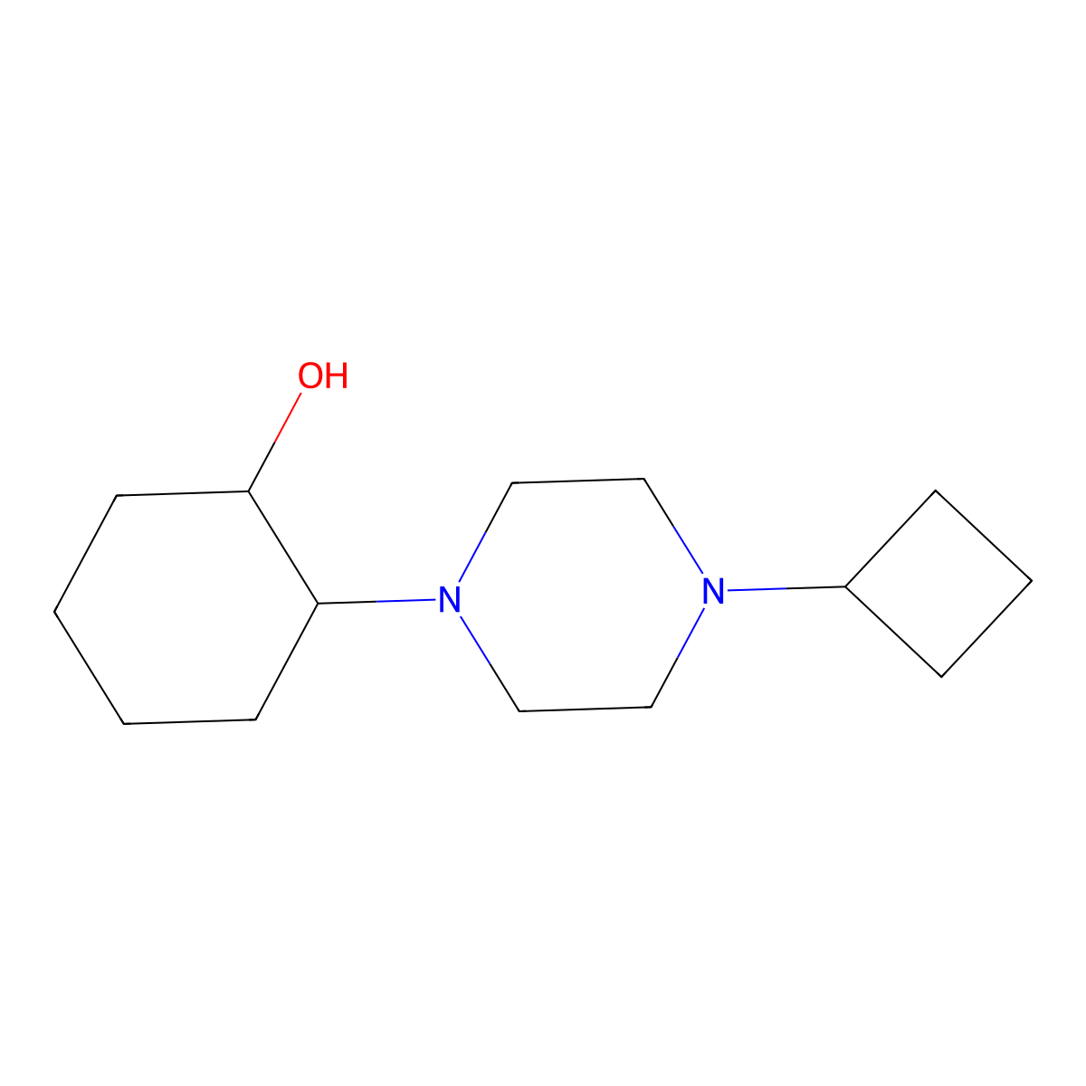 2-(4-Cyclobutylpiperazin-1-yl)cyclohexan-1-ol molecular structure, CAS 2097928-42-0