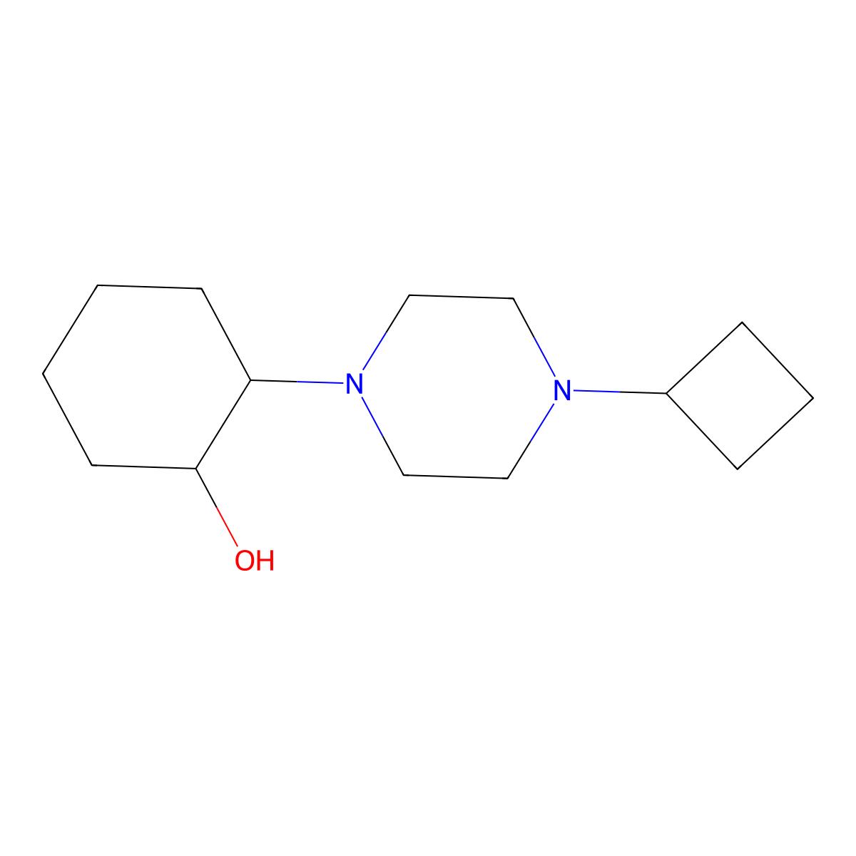 2-(4-Cyclobutylpiperazin-1-yl)cyclohexan-1-ol molecular structure, CAS 2097928-42-0