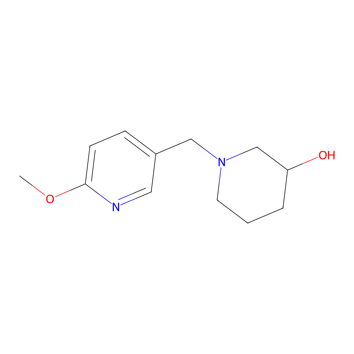 1-[(6-Methoxypyridin-3-yl)methyl]piperidin-3-ol molecular structure, CAS 2097928-49-7