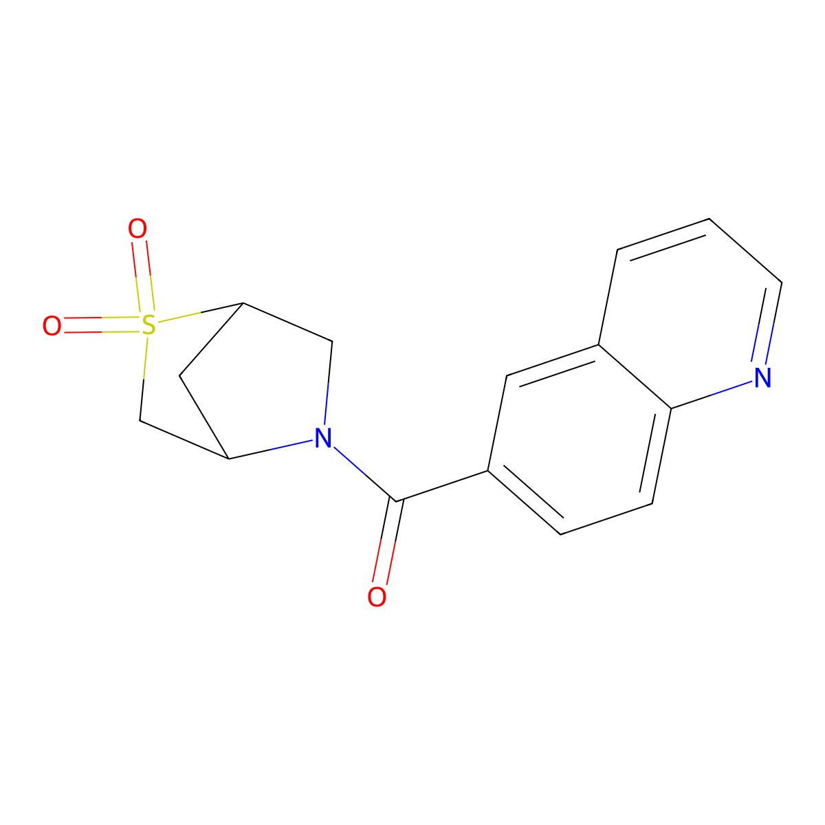 (2,2-Dioxido-2-thia-5-azabicyclo[2.2.1]heptan-5-yl)(quinolin-6-yl)methanone molecular structure, CAS 2097928-77-1