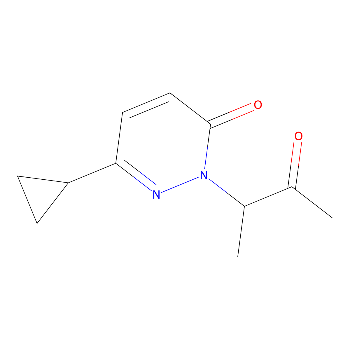 6-Cyclopropyl-2-(3-oxobutan-2-yl)-2,3-dihydropyridazin-3-one molecular structure, CAS 2097928-83-9