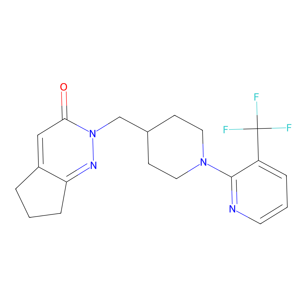 2-({1-[3-(trifluoromethyl)pyridin-2-yl]piperidin-4-yl}methyl)-2H,3H,5H,6H,7H-cyclopenta[c]pyridazin-3-one molecular structure, CAS 2097928-90-8