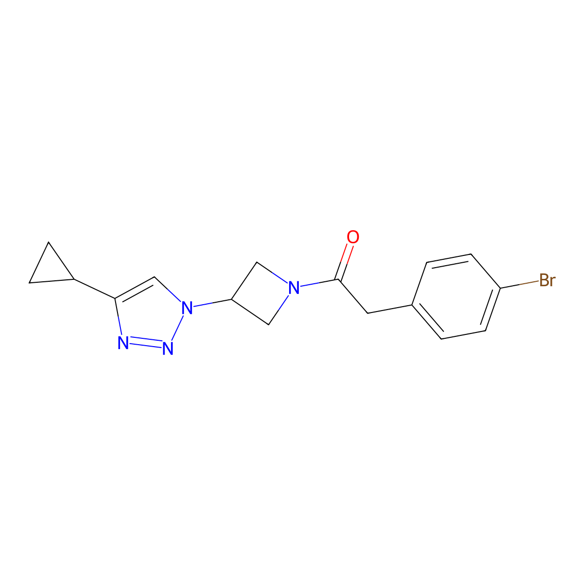 2-(4-bromophenyl)-1-(3-(4-cyclopropyl-1H-1,2,3-triazol-1-yl)azetidin-1-yl)ethanone molecular structure, CAS 2097928-93-1