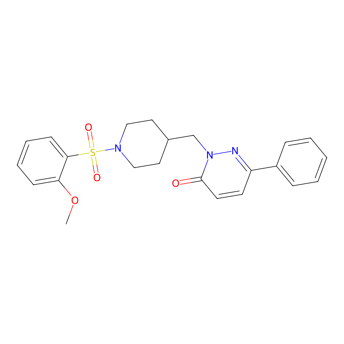 2-{[1-(2-Methoxybenzenesulfonyl)piperidin-4-yl]methyl}-6-phenyl-2,3-dihydropyridazin-3-one molecular structure, CAS 2097928-97-5