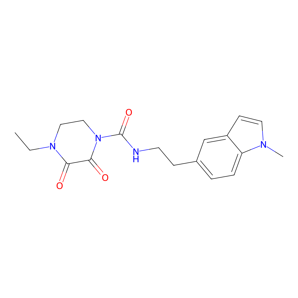 4-ethyl-N-[2-(1-methyl-1H-indol-5-yl)ethyl]-2,3-dioxopiperazine-1-carboxamide molecular structure, CAS 2097929-01-4