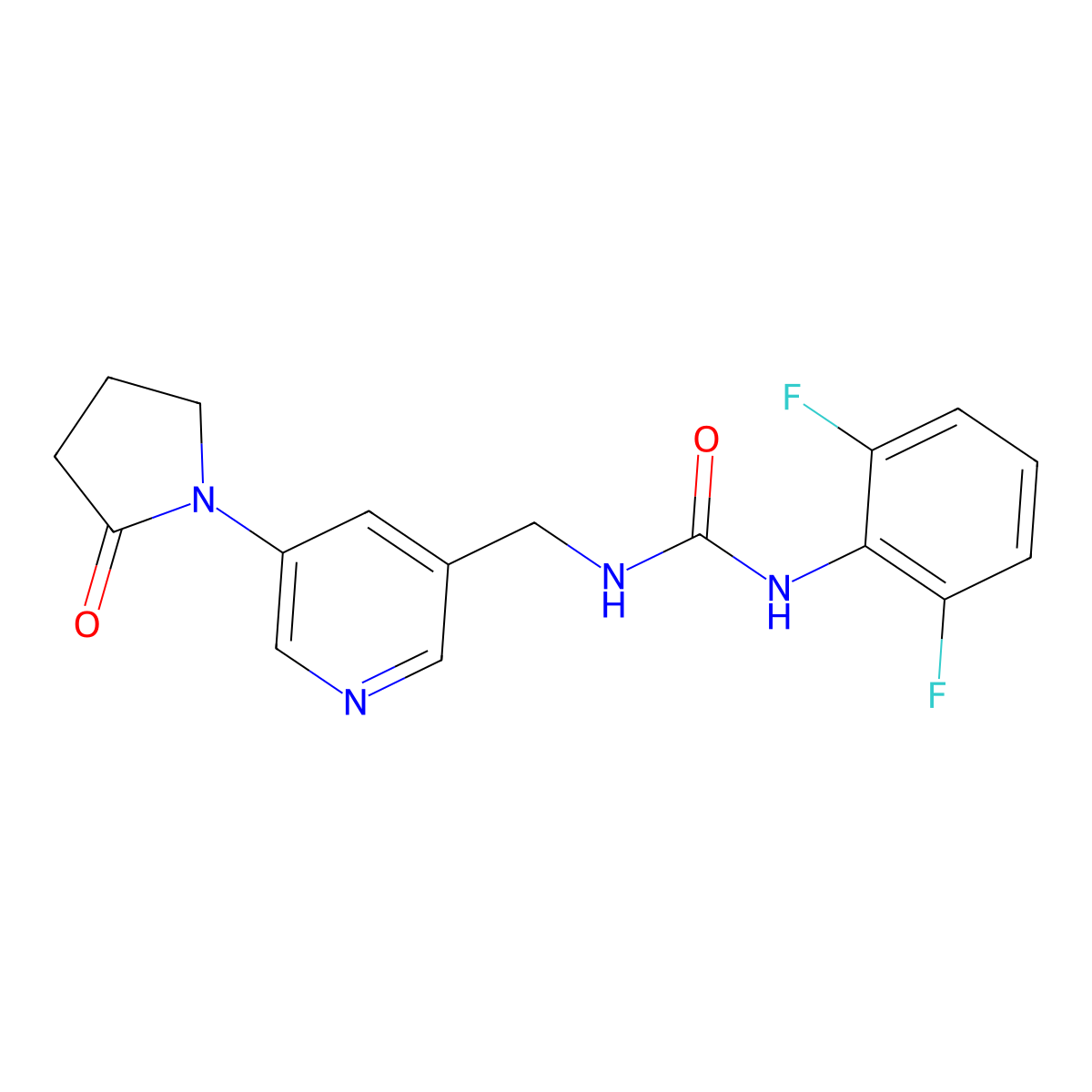 3-(2,6-Difluorophenyl)-1-{[5-(2-oxopyrrolidin-1-yl)pyridin-3-yl]methyl}urea molecular structure, CAS 2097929-05-8