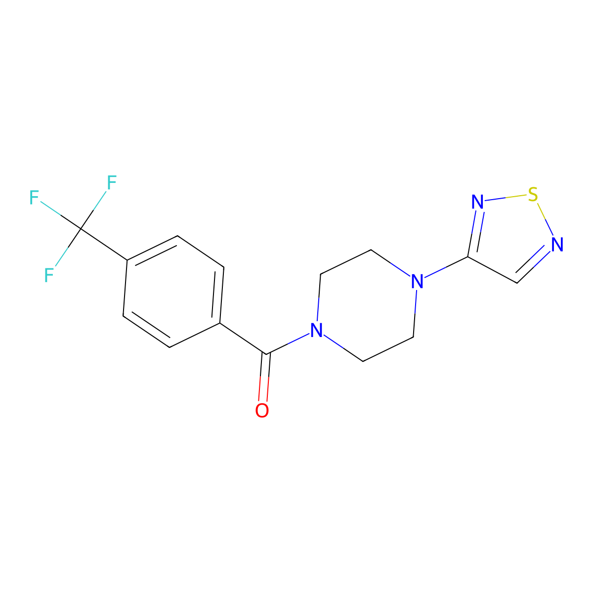 1-(1,2,5-Thiadiazol-3-yl)-4-[4-(trifluoromethyl)benzoyl]piperazine molecular structure, CAS 2097929-07-0
