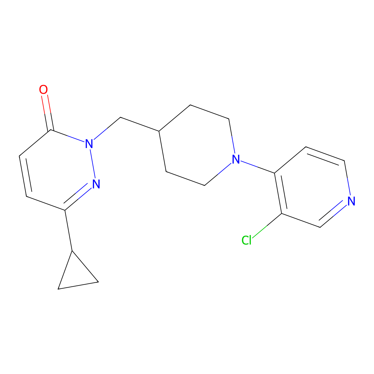 2-{[1-(3-Chloropyridin-4-yl)piperidin-4-yl]methyl}-6-cyclopropyl-2,3-dihydropyridazin-3-one molecular structure, CAS 2097929-12-7