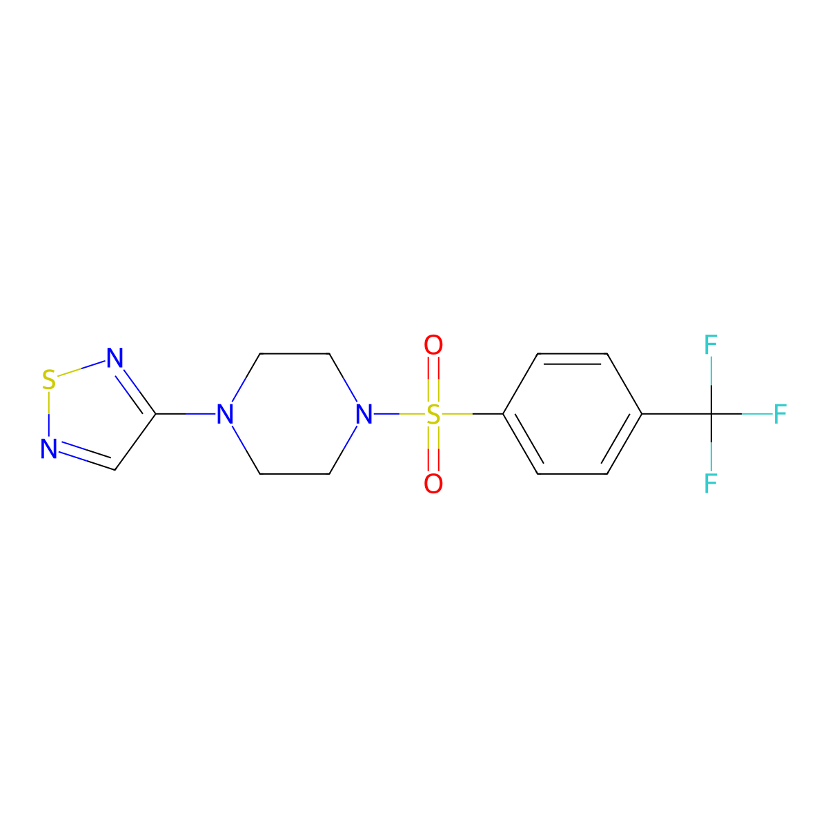 1-(1,2,5-Thiadiazol-3-yl)-4-[4-(trifluoromethyl)benzenesulfonyl]piperazine molecular structure, CAS 2097929-13-8