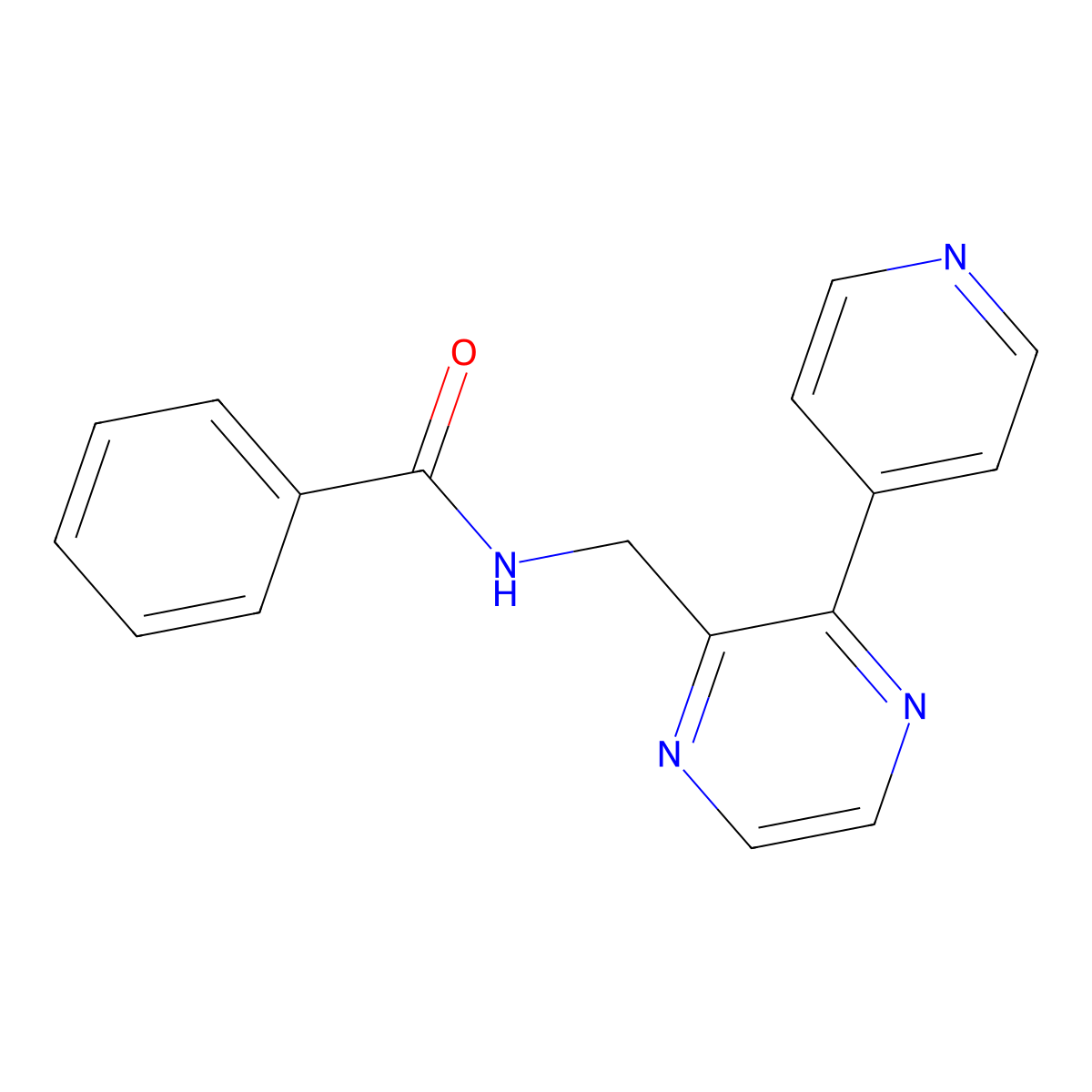 N-{[3-(pyridin-4-yl)pyrazin-2-yl]methyl}benzamide molecular structure, CAS 2097929-14-9