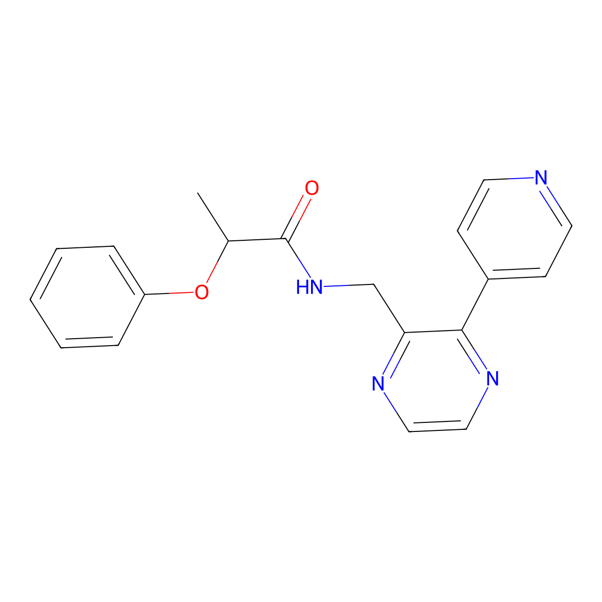 2-phenoxy-N-{[3-(pyridin-4-yl)pyrazin-2-yl]methyl}propanamide molecular structure, CAS 2097929-21-8