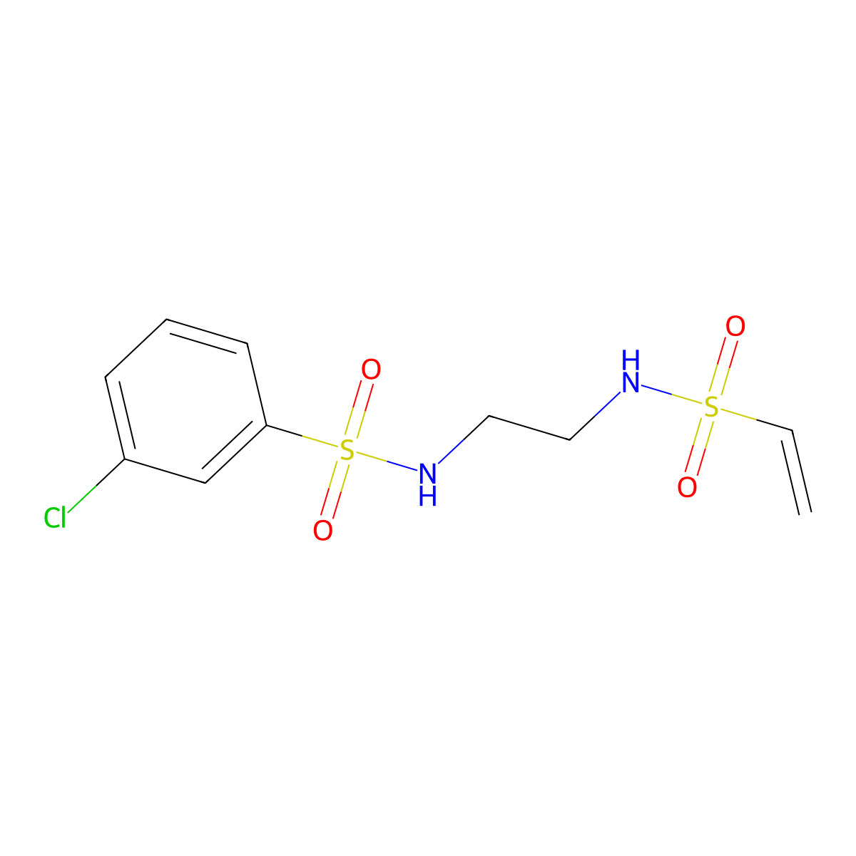 N-[2-(3-chlorobenzenesulfonamido)ethyl]ethene-1-sulfonamide molecular structure, CAS 2097929-26-3