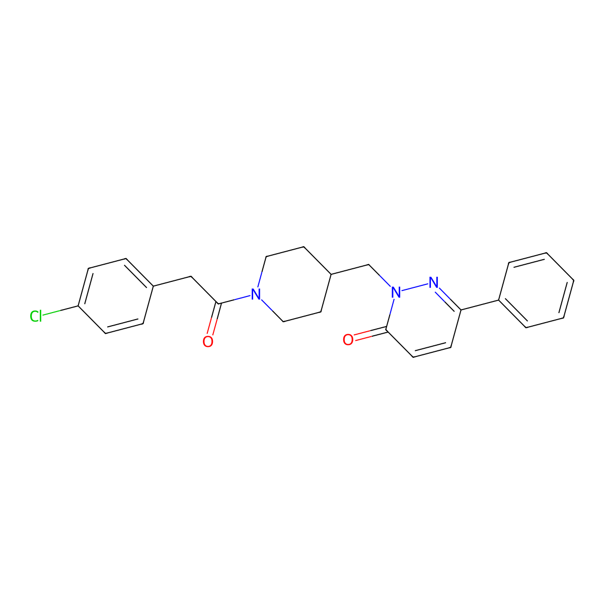 2-({1-[2-(4-Chlorophenyl)acetyl]piperidin-4-yl}methyl)-6-phenyl-2,3-dihydropyridazin-3-one molecular structure, CAS 2097929-27-4