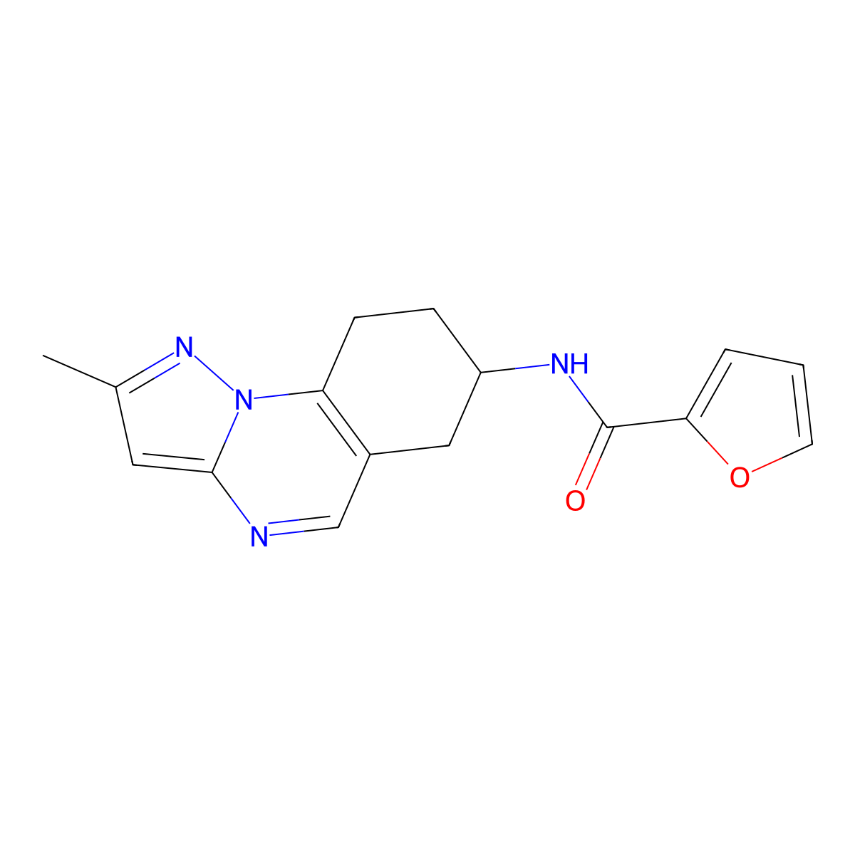 N-{2-methyl-6H,7H,8H,9H-pyrazolo[1,5-a]quinazolin-7-yl}furan-2-carboxamide molecular structure, CAS 2097929-37-6