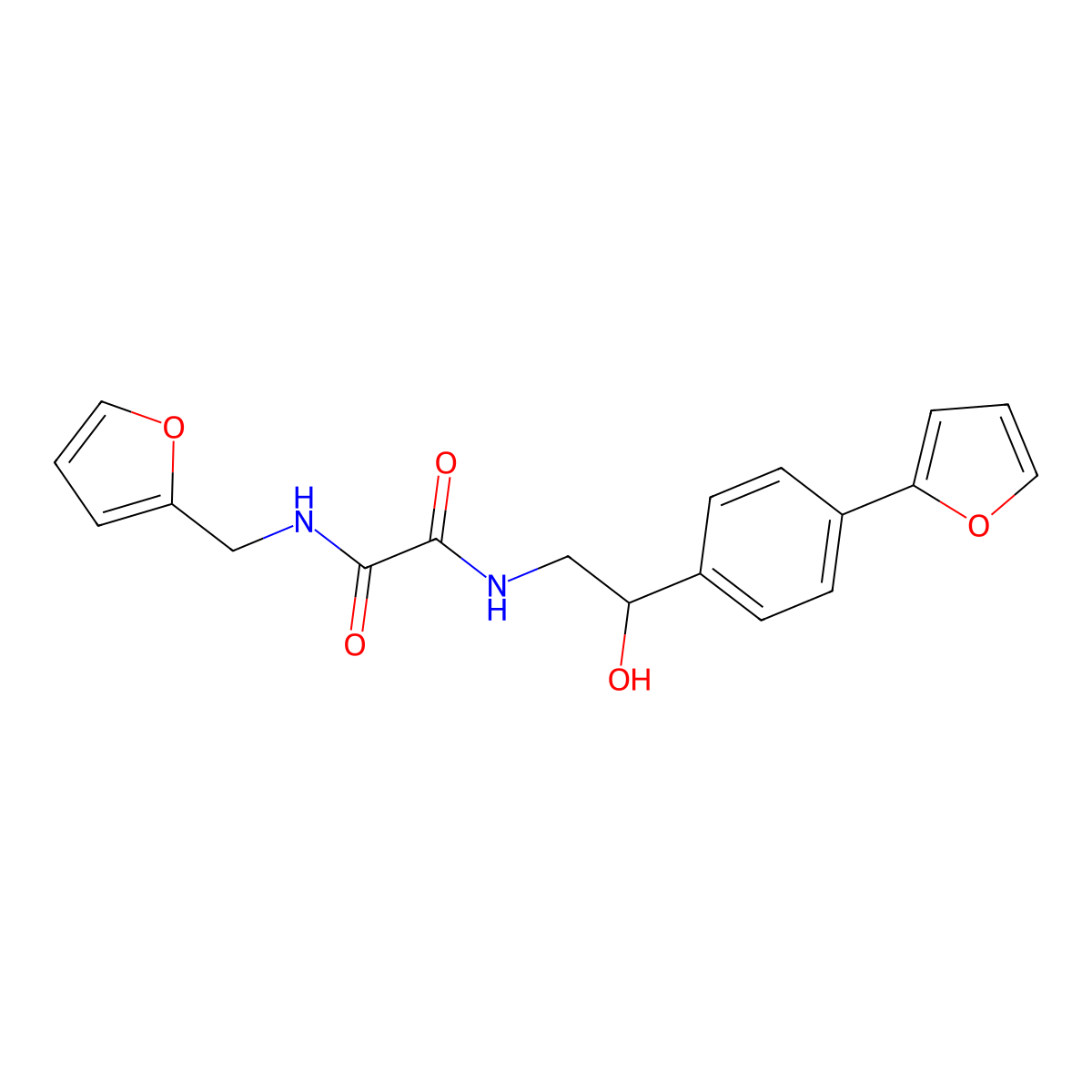N-[(furan-2-yl)methyl]-N'-{2-[4-(furan-2-yl)phenyl]-2-hydroxyethyl}ethanediamide molecular structure, CAS 2097929-60-5