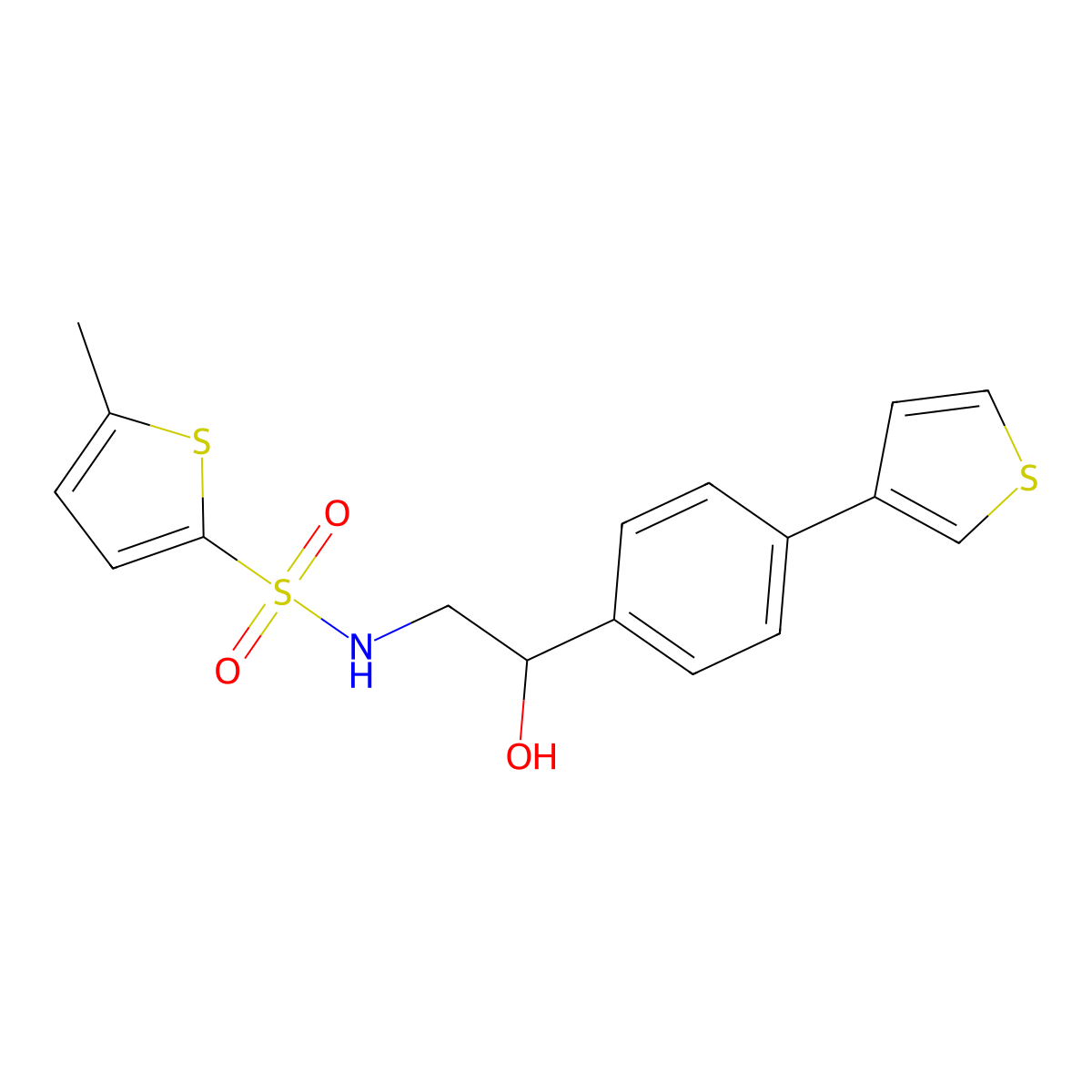 N-{2-hydroxy-2-[4-(thiophen-3-yl)phenyl]ethyl}-5-methylthiophene-2-sulfonamide molecular structure, CAS 2097929-81-0