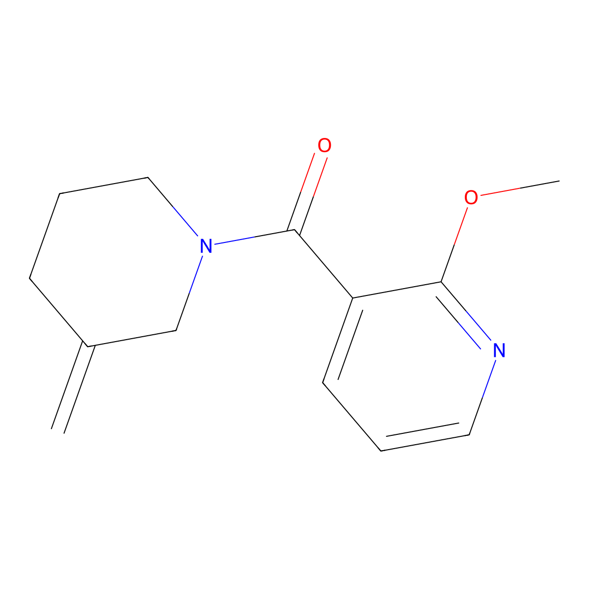 2-Methoxy-3-(3-methylidenepiperidine-1-carbonyl)pyridine molecular structure, CAS 2097929-82-1