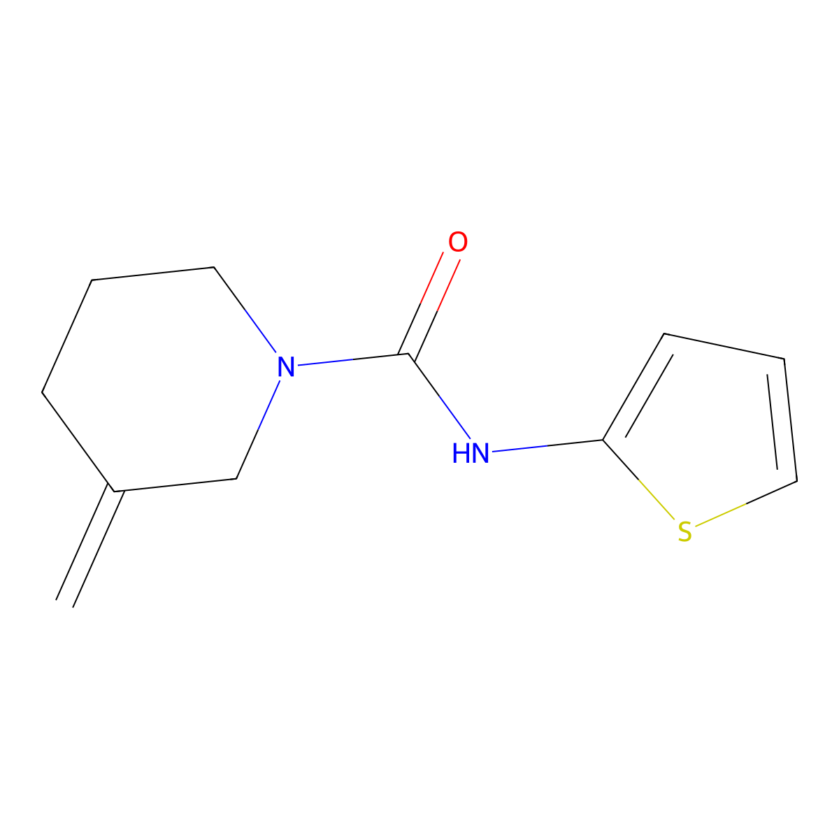 3-methylidene-N-(thiophen-2-yl)piperidine-1-carboxamide molecular structure, CAS 2097929-86-5