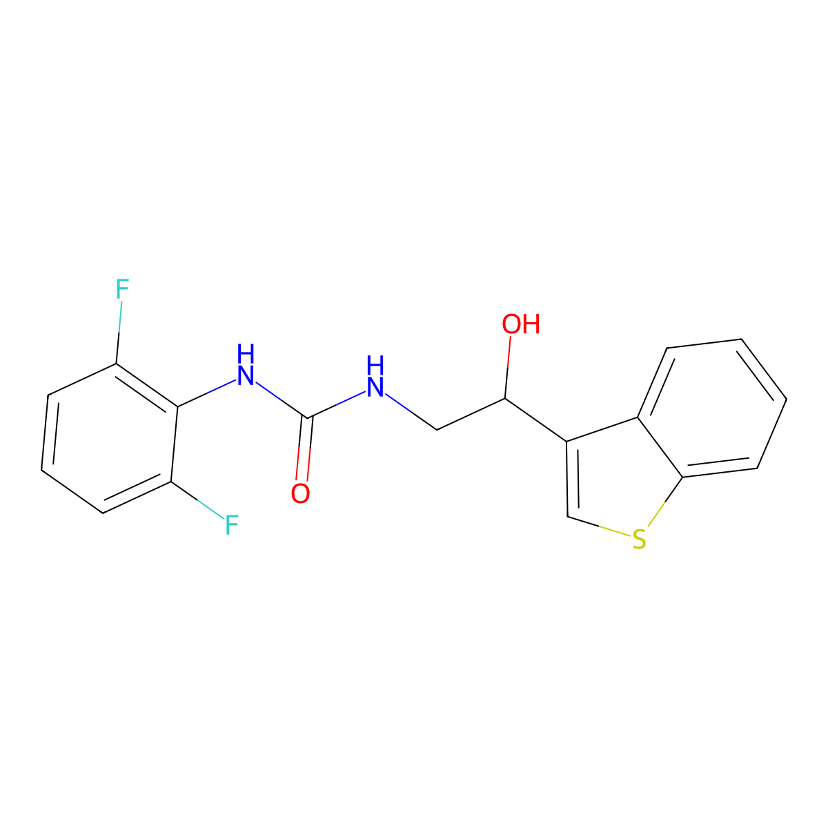 1-(2-(Benzo[b]thiophen-3-yl)-2-hydroxyethyl)-3-(2,6-difluorophenyl)urea molecular structure, CAS 2097929-96-7