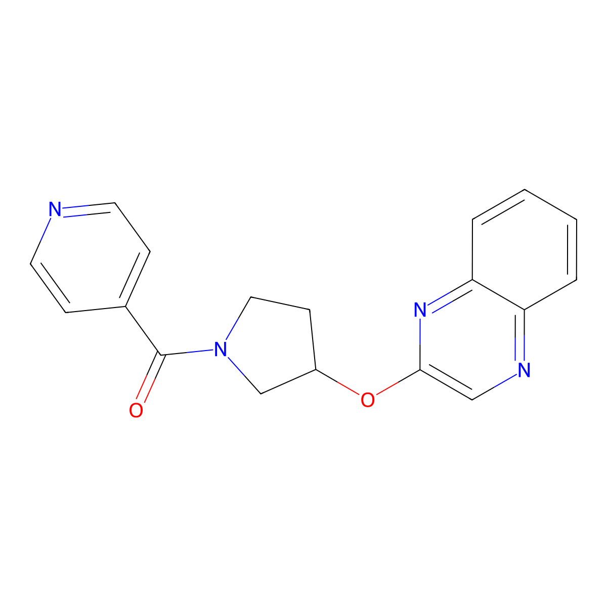 2-{[1-(Pyridine-4-carbonyl)pyrrolidin-3-yl]oxy}quinoxaline molecular structure, CAS 2097930-09-9