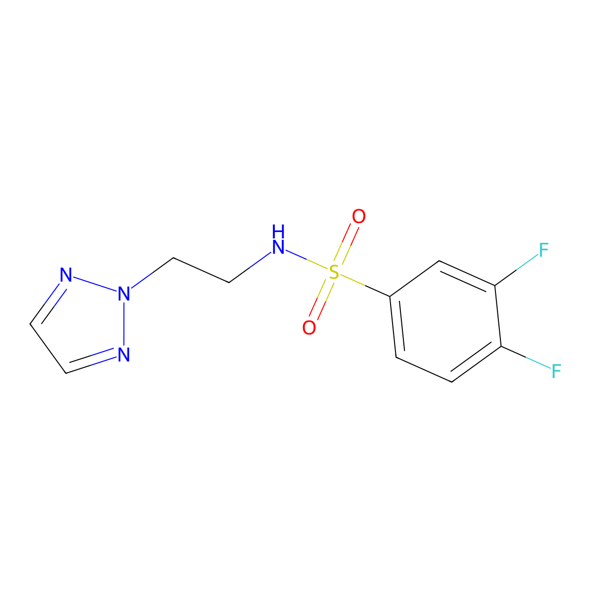 N-(2-(2H-1,2,3-triazol-2-yl)ethyl)-3,4-difluorobenzenesulfonamide molecular structure, CAS 2097930-24-8