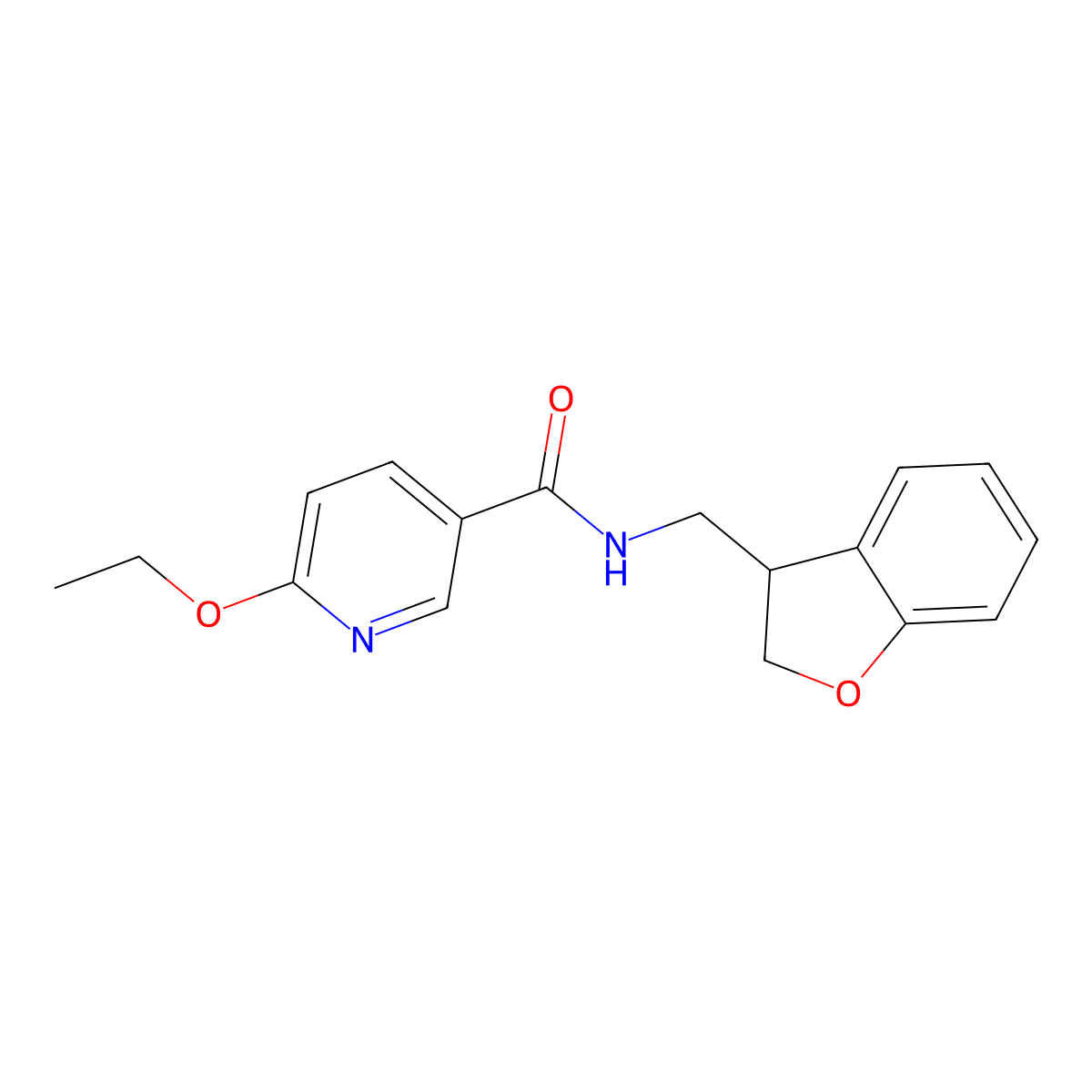 N-[(2,3-dihydro-1-benzofuran-3-yl)methyl]-6-ethoxypyridine-3-carboxamide molecular structure, CAS 2097930-25-9