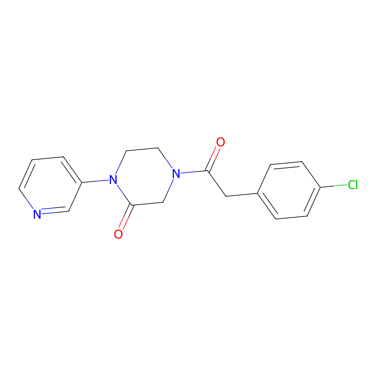 4-[2-(4-Chlorophenyl)acetyl]-1-(pyridin-3-yl)piperazin-2-one molecular structure, CAS 2097930-44-2