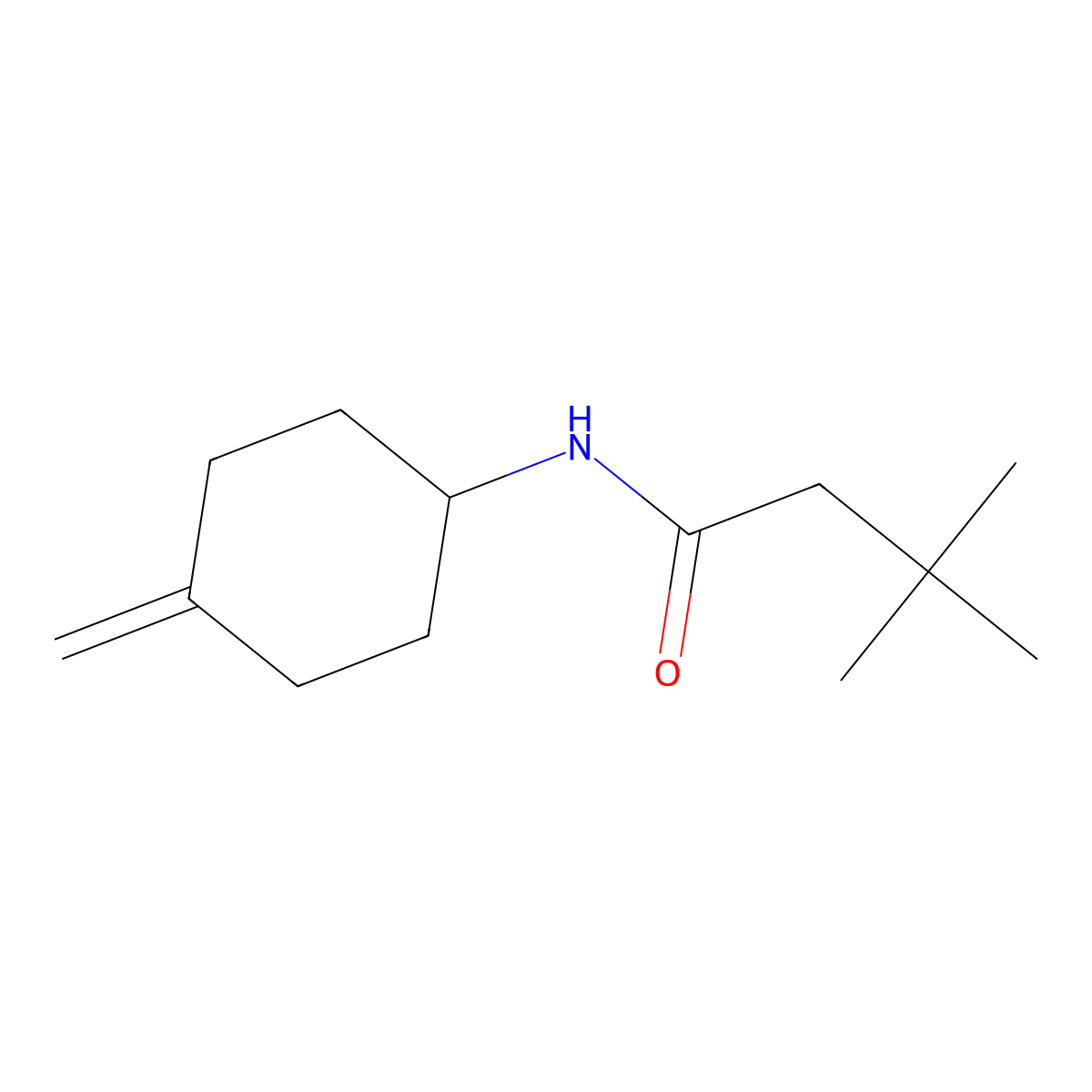 3,3-dimethyl-N-(4-methylidenecyclohexyl)butanamide molecular structure, CAS 2097930-51-1