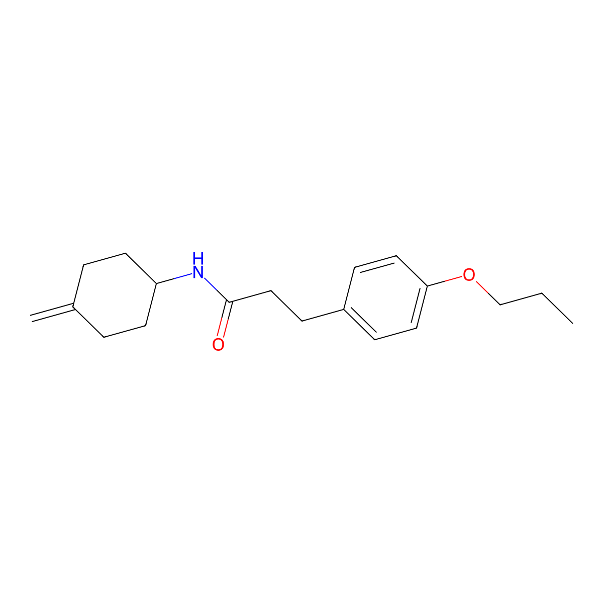 N-(4-methylidenecyclohexyl)-3-(4-propoxyphenyl)propanamide molecular structure, CAS 2097930-57-7