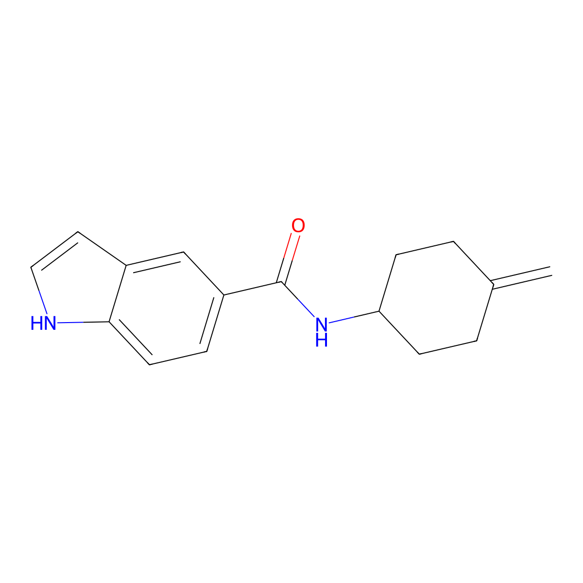 N-(4-methylidenecyclohexyl)-1H-indole-5-carboxamide molecular structure, CAS 2097930-63-5