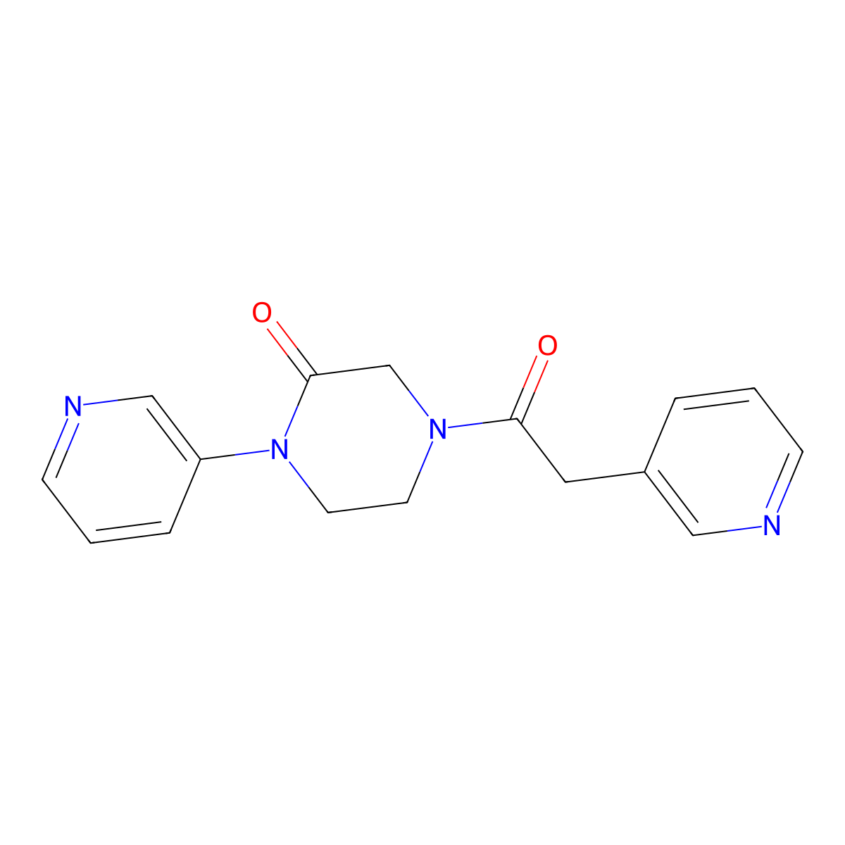1-(Pyridin-3-yl)-4-[2-(pyridin-3-yl)acetyl]piperazin-2-one molecular structure, CAS 2097930-70-4