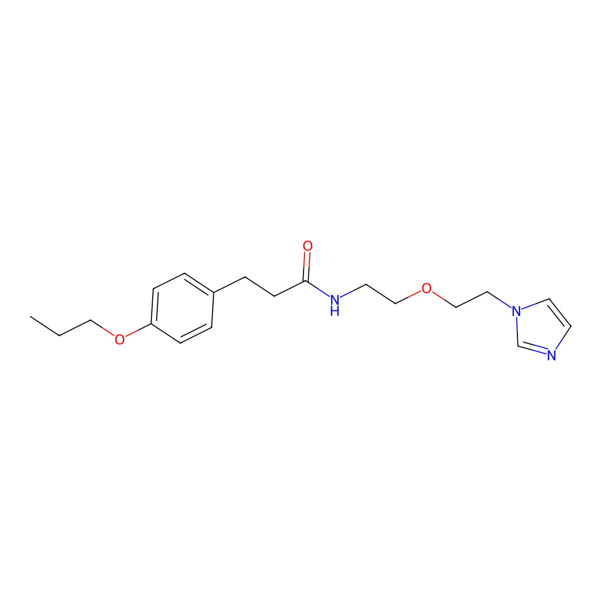 N-{2-[2-(1H-imidazol-1-yl)ethoxy]ethyl}-3-(4-propoxyphenyl)propanamide molecular structure, CAS 2097930-72-6