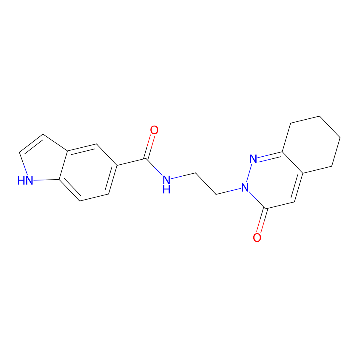 N-(2-(3-oxo-5,6,7,8-tetrahydrocinnolin-2(3H)-yl)ethyl)-1H-indole-5-carboxamide molecular structure, CAS 2097930-77-1