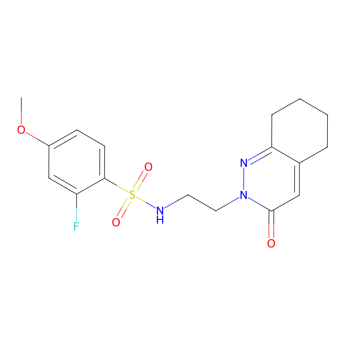2-fluoro-4-methoxy-N-(2-(3-oxo-5,6,7,8-tetrahydrocinnolin-2(3H)-yl)ethyl)benzenesulfonamide molecular structure, CAS 2097930-82-8