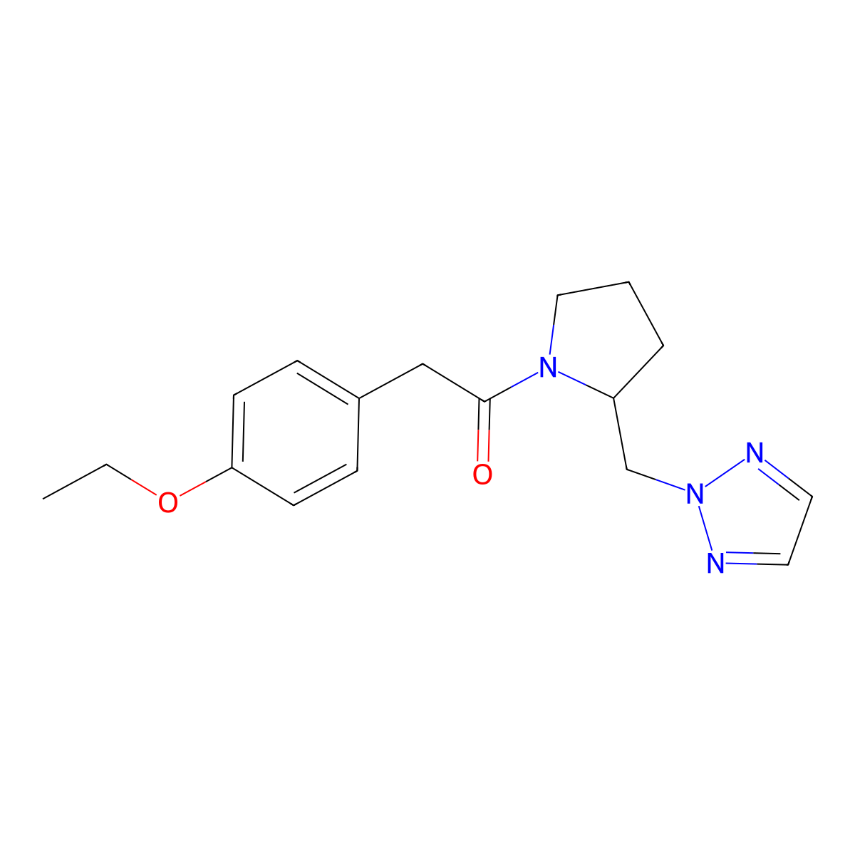 2-(4-ethoxyphenyl)-1-{2-[(2H-1,2,3-triazol-2-yl)methyl]pyrrolidin-1-yl}ethan-1-one molecular structure, CAS 2097930-86-2