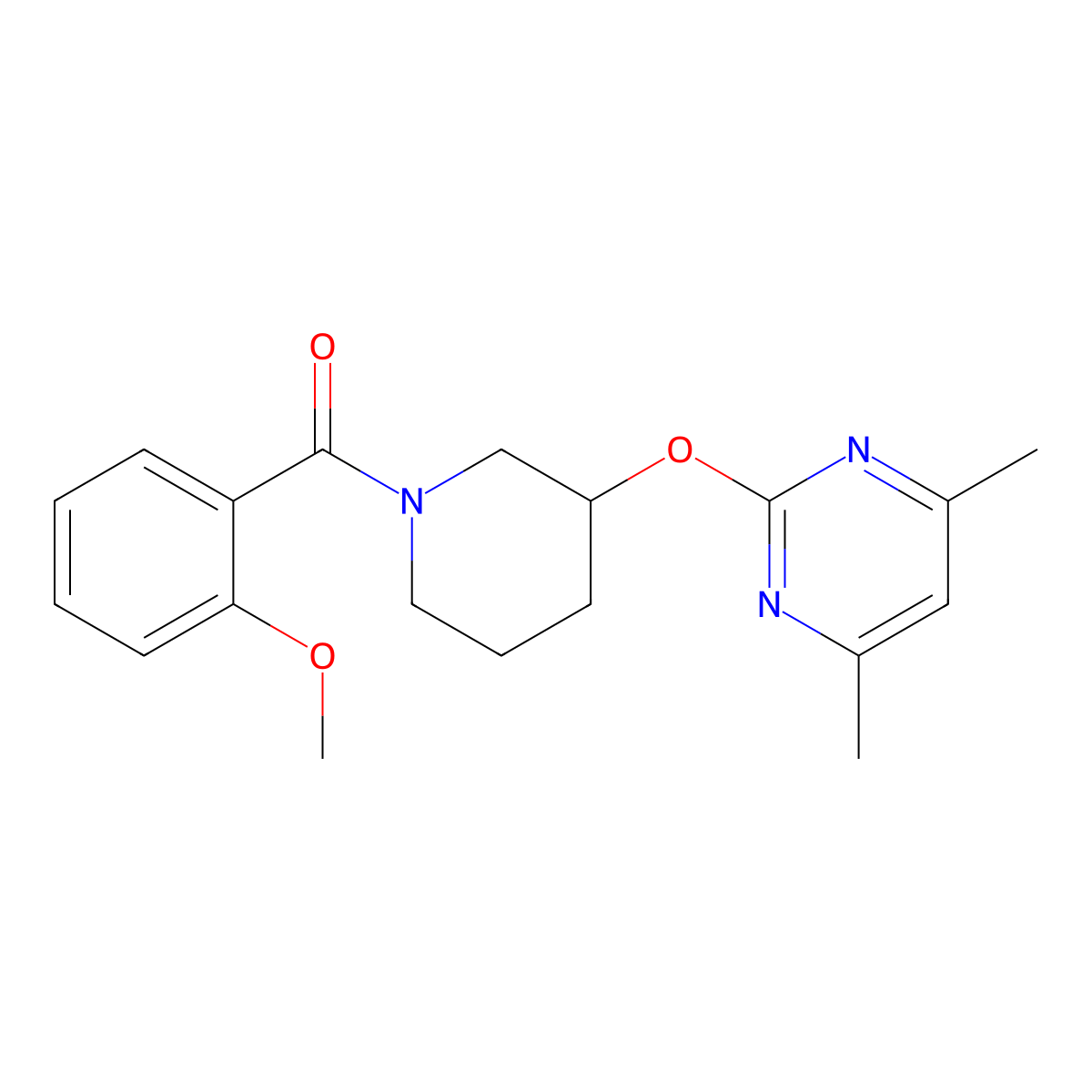 (3-((4,6-Dimethylpyrimidin-2-yl)oxy)piperidin-1-yl)(2-methoxyphenyl)methanone molecular structure, CAS 2097930-94-2
