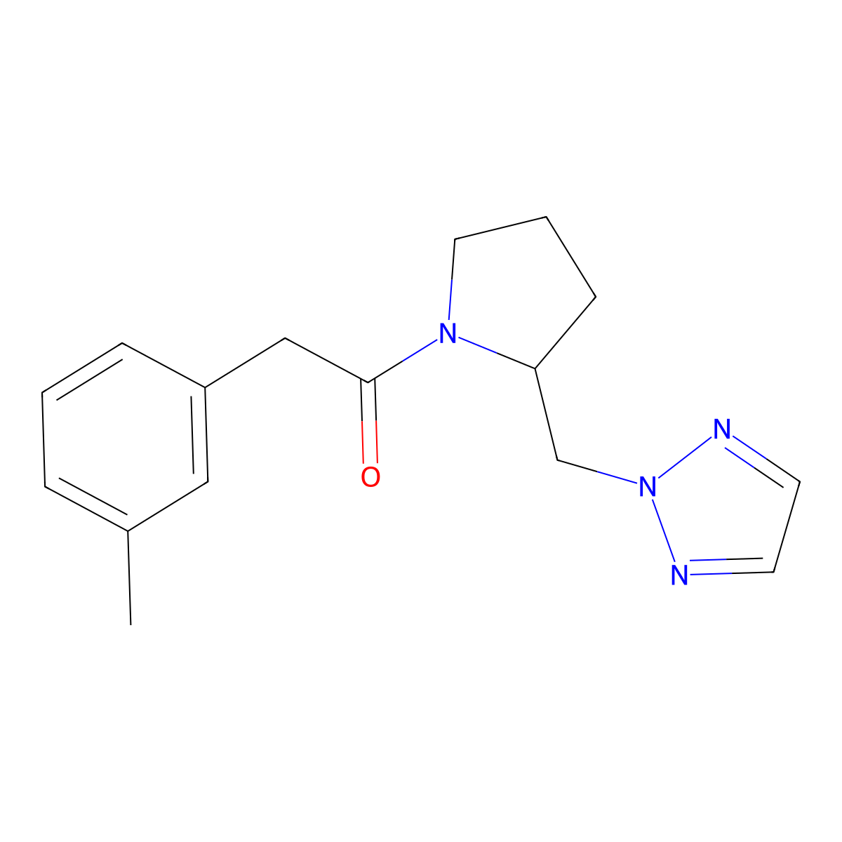 2-(3-methylphenyl)-1-{2-[(2H-1,2,3-triazol-2-yl)methyl]pyrrolidin-1-yl}ethan-1-one molecular structure, CAS 2097931-21-8
