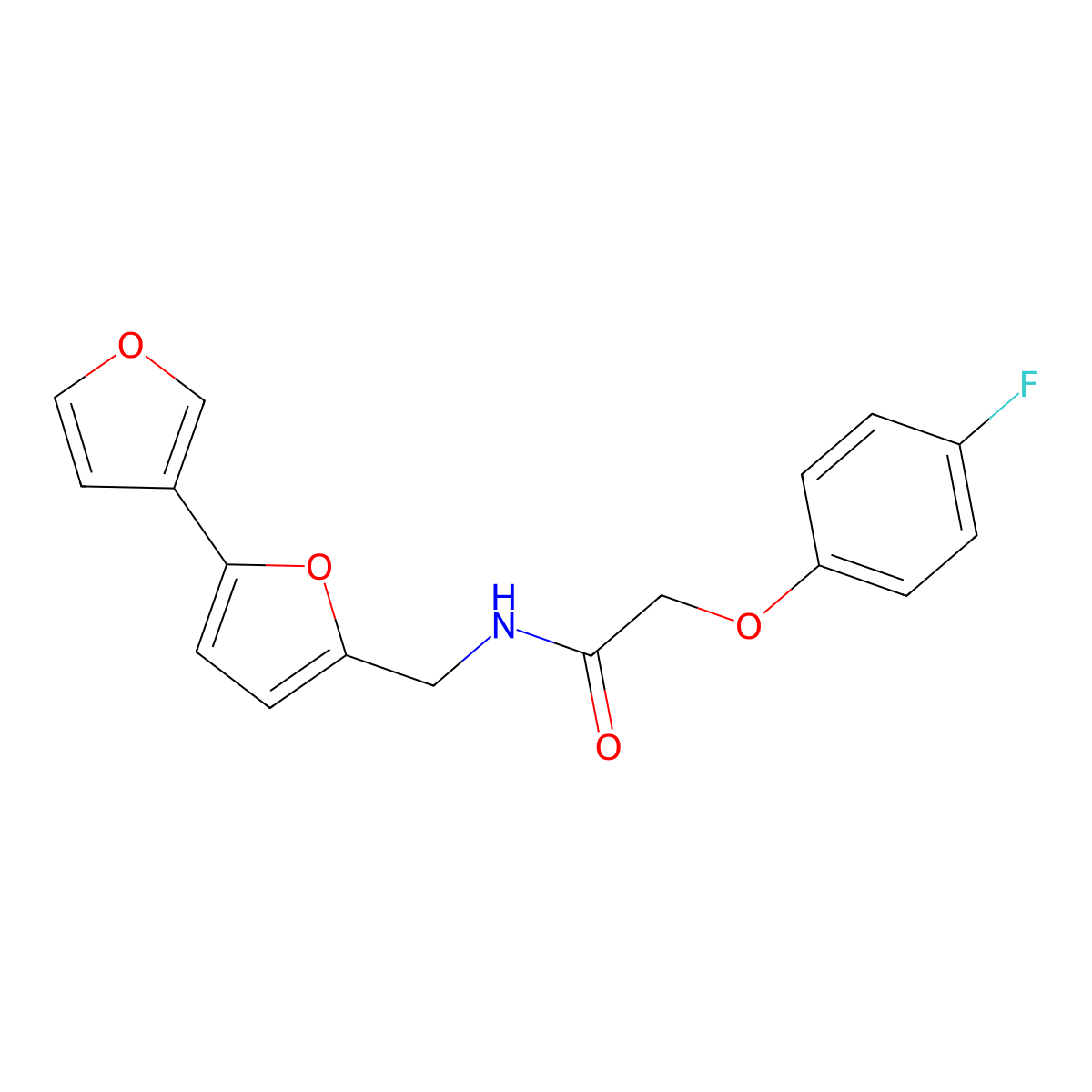 N-({[2,3'-bifuran]-5-yl}methyl)-2-(4-fluorophenoxy)acetamide molecular structure, CAS 2097931-37-6