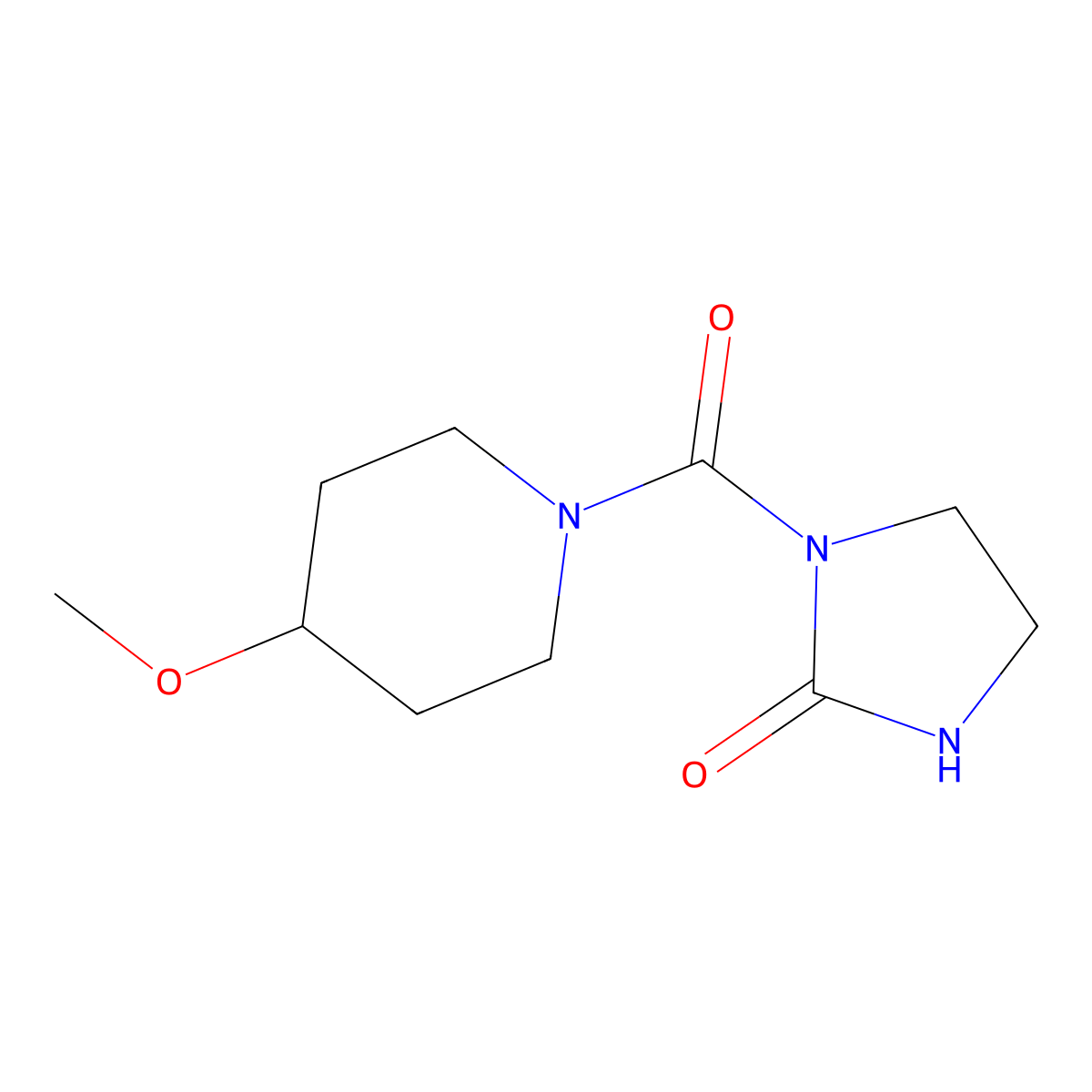 1-(4-Methoxypiperidine-1-carbonyl)imidazolidin-2-one molecular structure, CAS 2097931-39-8