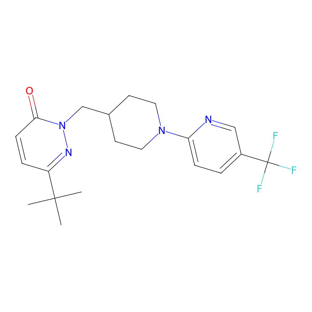 6-Tert-butyl-2-({1-[5-(trifluoromethyl)pyridin-2-yl]piperidin-4-yl}methyl)-2,3-dihydropyridazin-3-one molecular structure, CAS 2097931-44-5