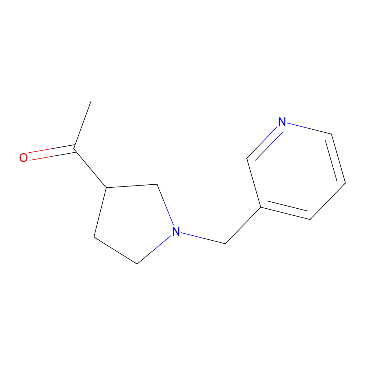 1-{1-[(Pyridin-3-yl)methyl]pyrrolidin-3-yl}ethan-1-one molecular structure, CAS 2097931-50-3