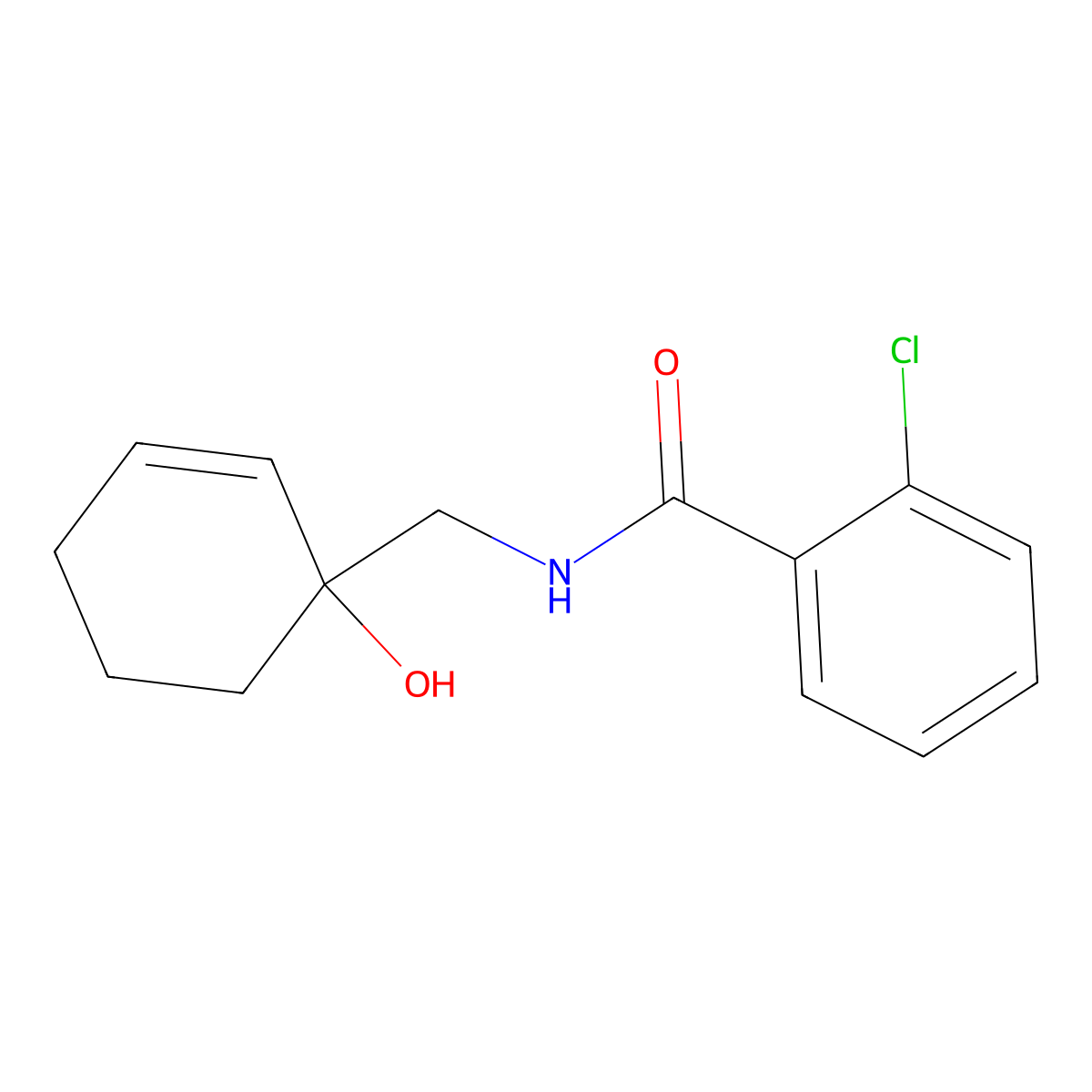 2-chloro-N-[(1-hydroxycyclohex-2-en-1-yl)methyl]benzamide molecular structure, CAS 2097931-58-1