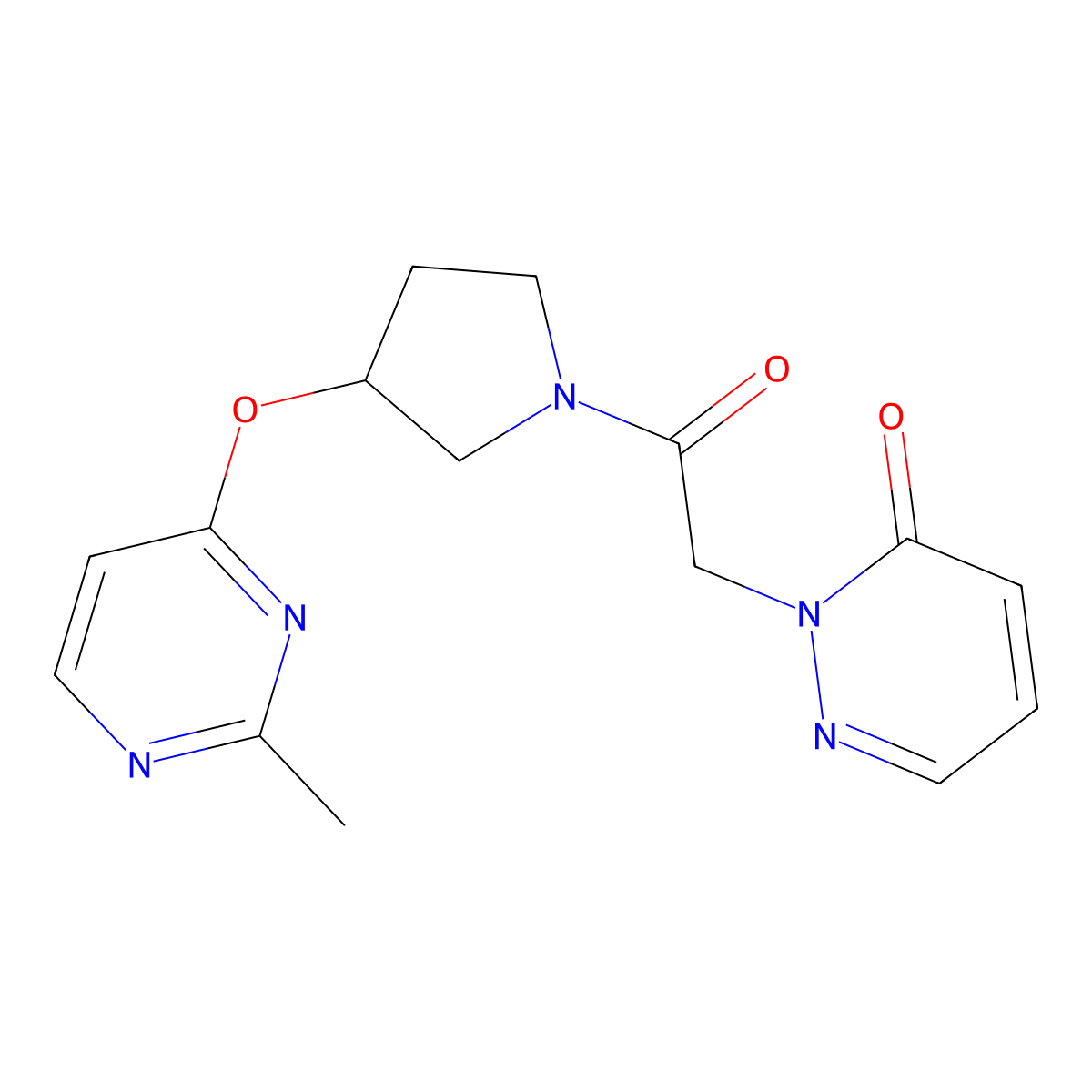 2-(2-{3-[(2-Methylpyrimidin-4-yl)oxy]pyrrolidin-1-yl}-2-oxoethyl)-2,3-dihydropyridazin-3-one molecular structure, CAS 2097931-80-9