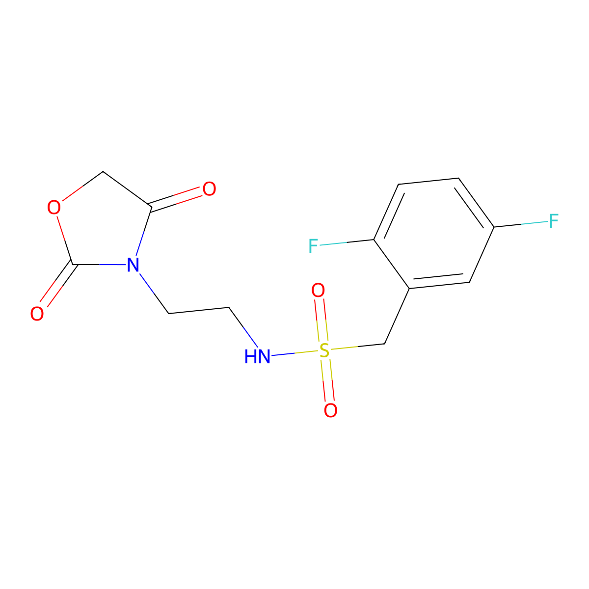 1-(2,5-difluorophenyl)-N-[2-(2,4-dioxo-1,3-oxazolidin-3-yl)ethyl]methanesulfonamide molecular structure, CAS 2097931-82-1