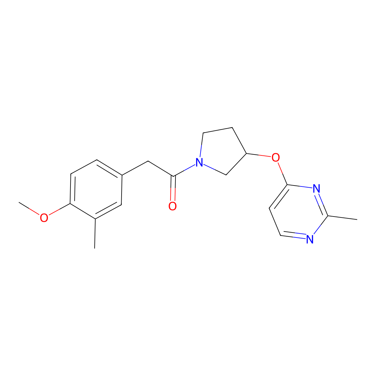 2-(4-Methoxy-3-methylphenyl)-1-{3-[(2-methylpyrimidin-4-yl)oxy]pyrrolidin-1-yl}ethan-1-one molecular structure, CAS 2097931-88-7
